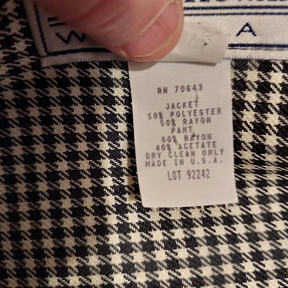 Jessica Howard Blazer Womens 14W black white plaid velvet collar buttons career - Picture 11 of 12